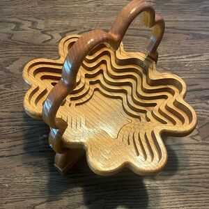 Vintage Wooden Collapsible Basket